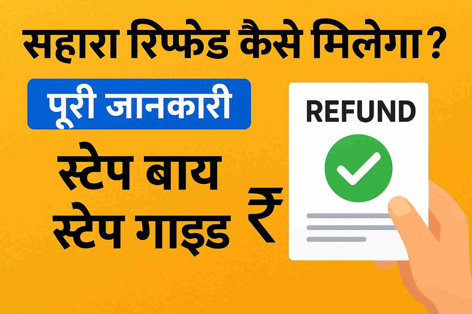 सहारा रिफंड कैसे मिलेगा? पूरी । sahara se refund kaise milega