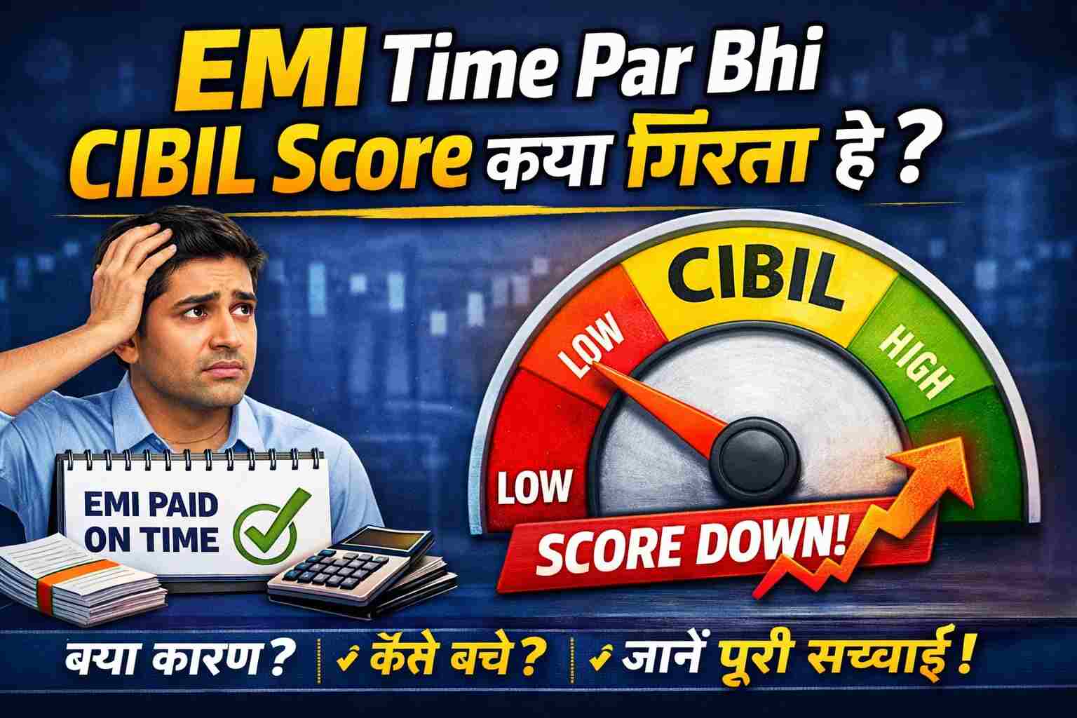 EMI Time Par Bharne Ke Baad Bhi CIBIL Score Kyon Girta Hai?